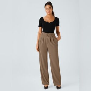 HALARA Brown Wide-Leg Women's Pants